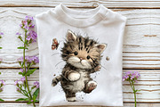 Whimsical Summer Cat Clipart, an Illustration by OK Design (Thumbnail 6 of 6)