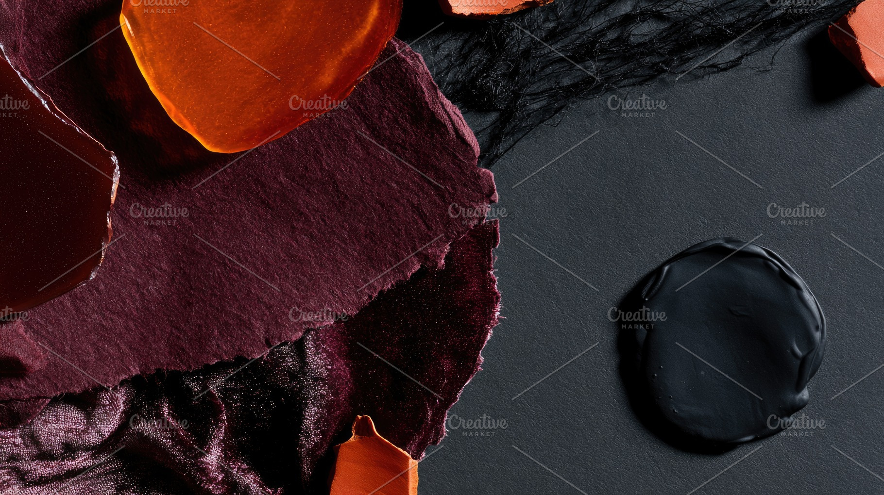 Dark tactile Halloween background with torn paper and wax seal, an Abstract Photo by José Manuel Gelpi