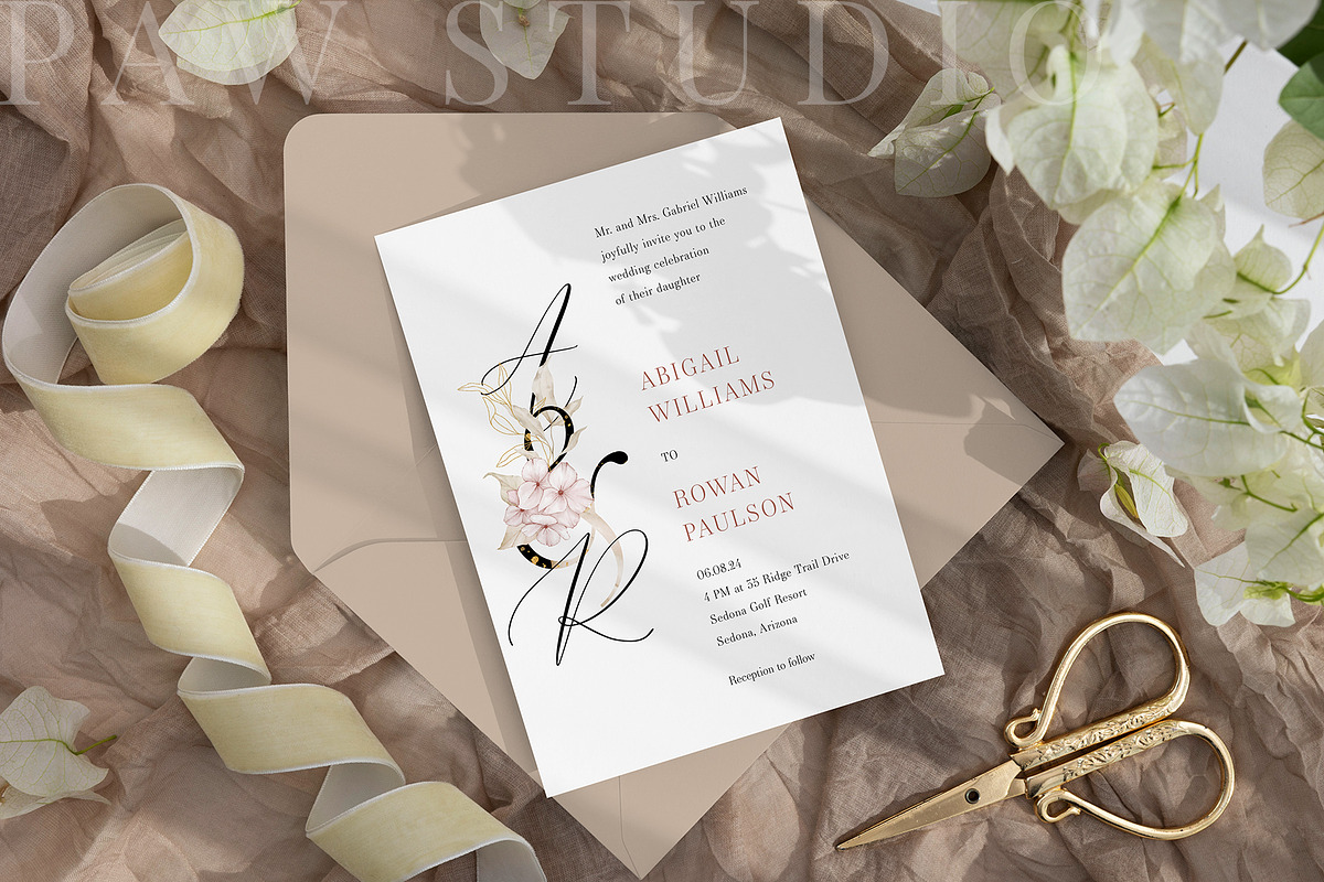 Card Mockup 5x7 Wedding BGF 8e, a Product Mockup by PawMockups (Photo 6 of 11)