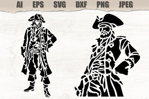 Stencils Pirate Captain, a Person Illustration by MARYCRAFTIRIA