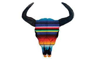 Serape Cow Skull PNG