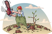 Destructing the forest, an Illustration by LEKS illustrations (Thumbnail 1 of 4)