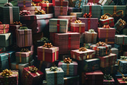 86 Gift boxes with ribbons and bows, a Holiday Photo by Handmadefont (Thumbnail 72 of 90)