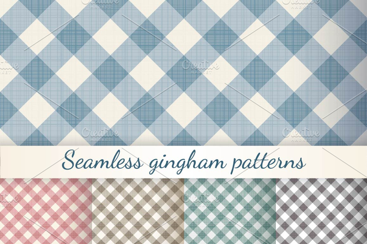 Set of seamless gingham patterns, a Pattern Graphic by Olga Proz (Photo 1 of 4)