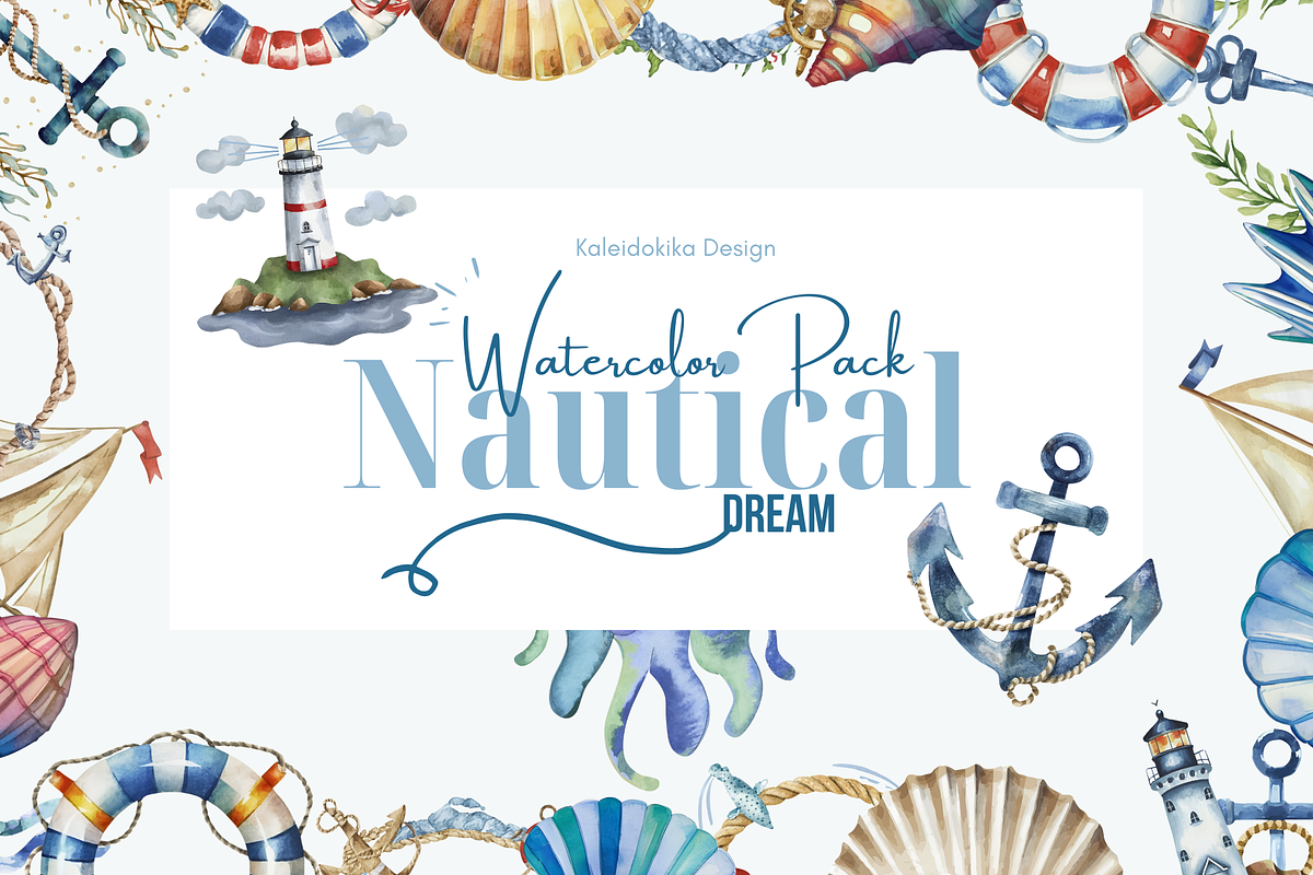 Seafaring Serenity Nautical Elements, a Decorative Illustration by Kaleidokika (Photo 1 of 6)
