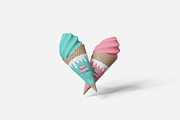 Ice Cream Cone Mockup PSD Branding, an Advertising Mockup by Indah (Thumbnail 4 of 6)