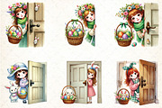Watercolor Easter Girl Peeking Clipa, an Illustration by DreamCafeArt (Thumbnail 3 of 3)