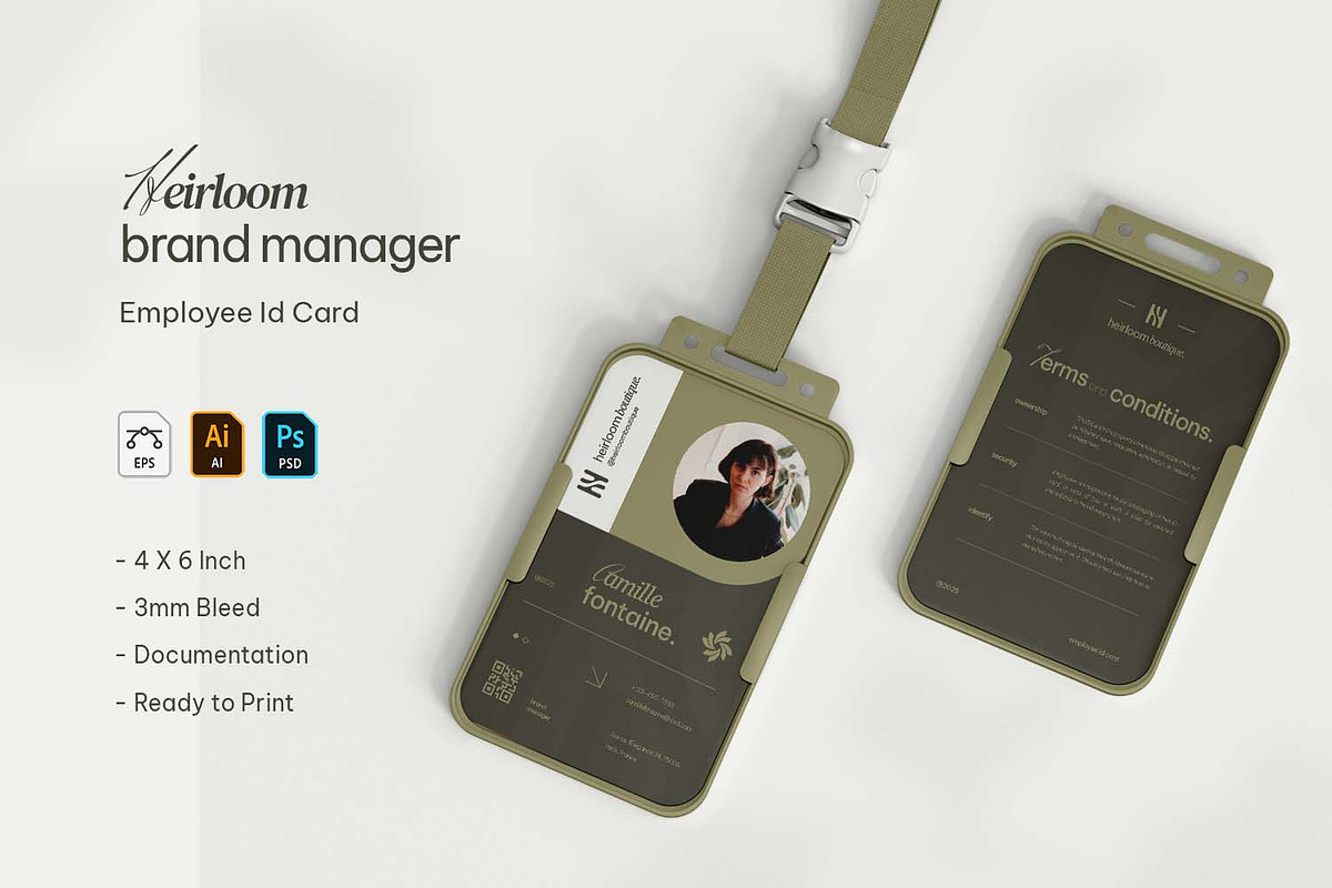 Heirloom Brand Manager - ID Card, a Card Template by VUNIRA (Photo 1 of 3)