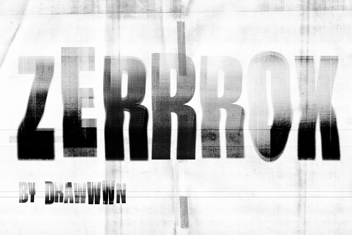 Zerrrox | Photocopier SVG font, a Sans Serif Font by Drawwwn (Photo 1 of 12)