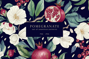 Branches with pomegranate