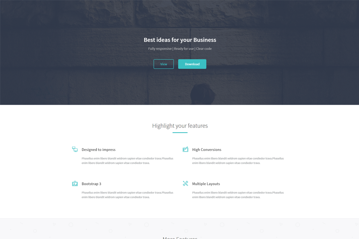 LandinGo - Multipurpose Landing page, a Bootstrap Template by Pichforest Studio (Photo 2 of 3)