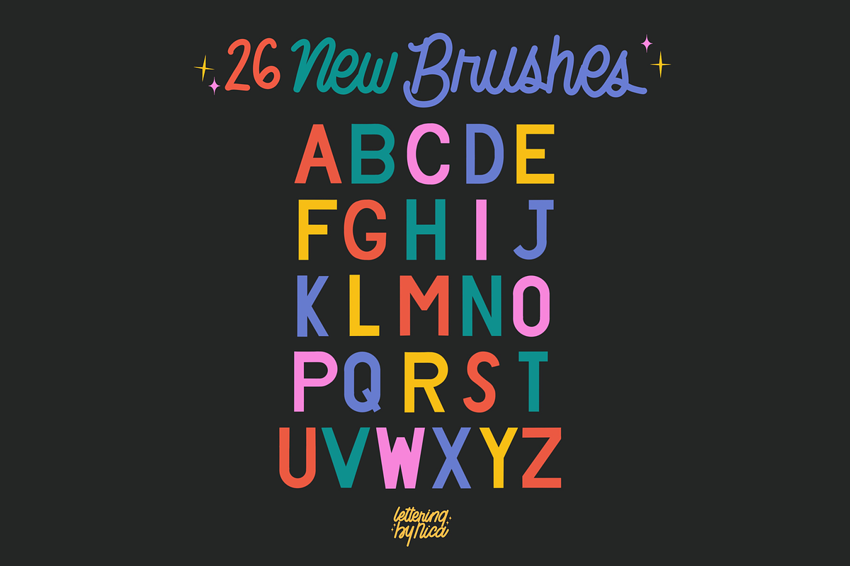 Block Letter Stamp Brushes Procreate, a Brushes & More by letteringbynica (Photo 2 of 2)