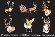 Magical Reindeer Christmas Clipart, an Animal Illustration by RobertsArt (Thumbnail 5 of 7)