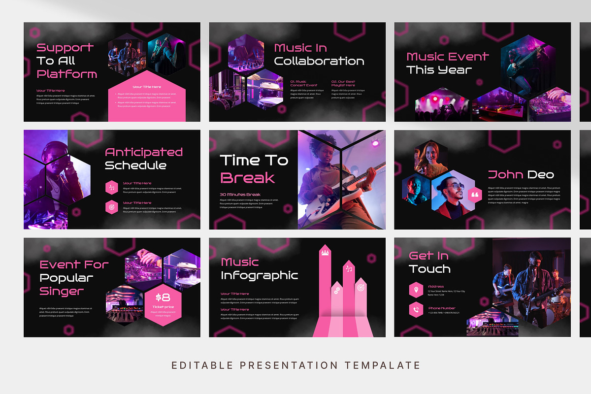 Music Event Organizer PowerPoint, a Presentation Template by Digitcase x Wealthwells (Photo 3 of 3)