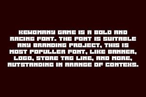 Kewomany Game Automotive Biker Font