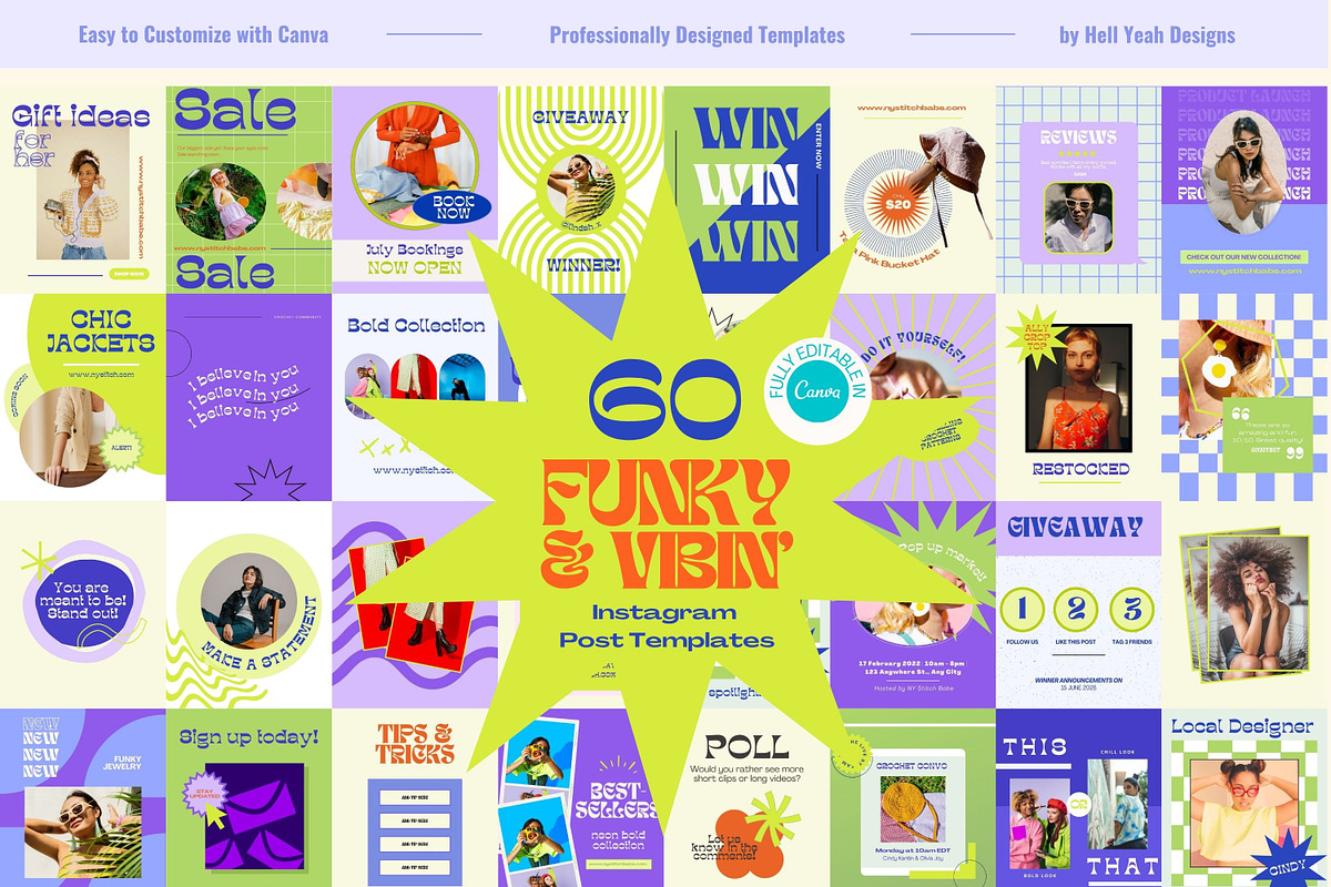 Ultimate Funky & Vibin Branding Kit, a Branding & Logo Template by Hell Yeah Designs (Photo 11 of 29)