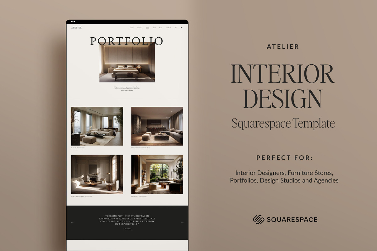 Atelier Squarespace Website Template, a Squarespace Template by Avelã Creative (Photo 1 of 8)