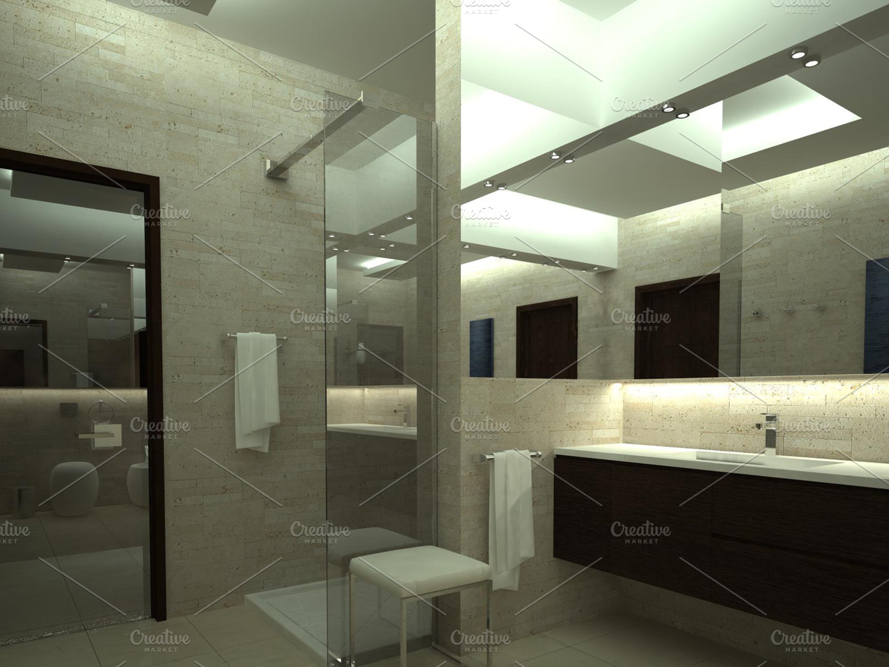 3ds max render of luxury toilet featuring interior, render, and modern, an Architecture Photo by sweet spot