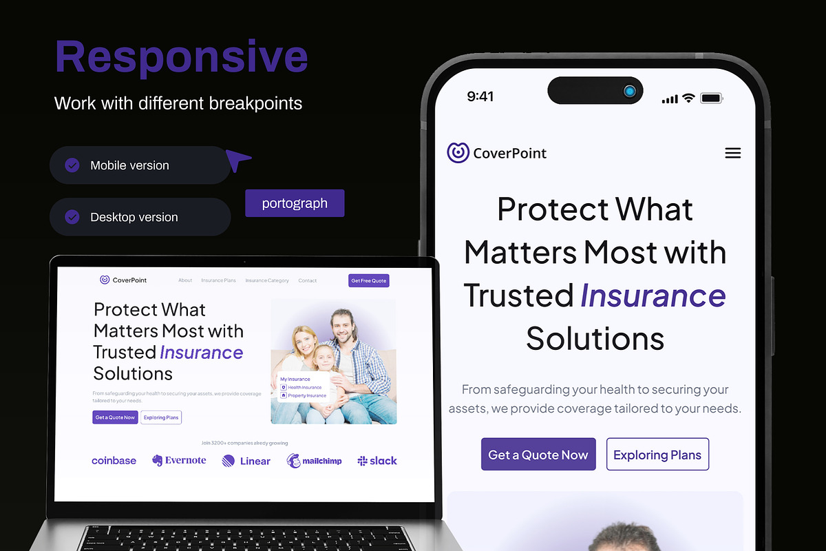 CoverPoint - Insurance Landing Page preview 3