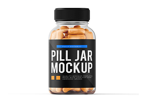 Transparent Pill Jar Mockup, a Product Mockup by Se٧enStudio
