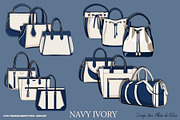 LUXURY HANDBAGS - 24 VECTOR CLIPART, an Object Illustration by Une Affaire de Filles (Thumbnail 2 of 7)