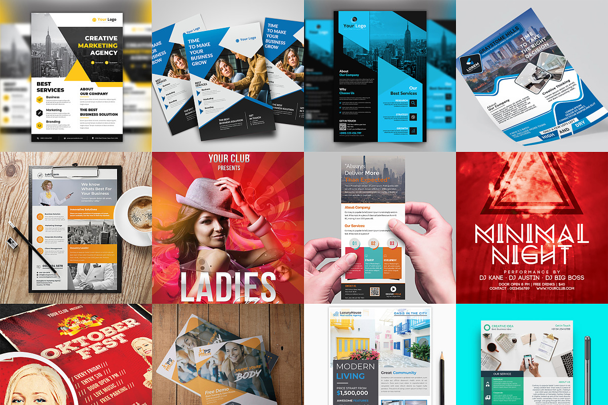 120 Flyer Templates Bundle, a Flyer Template by CodeGrape (Photo 3 of 11)