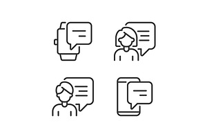 Communication with chat bubbles, an Icon by IMG Visuals