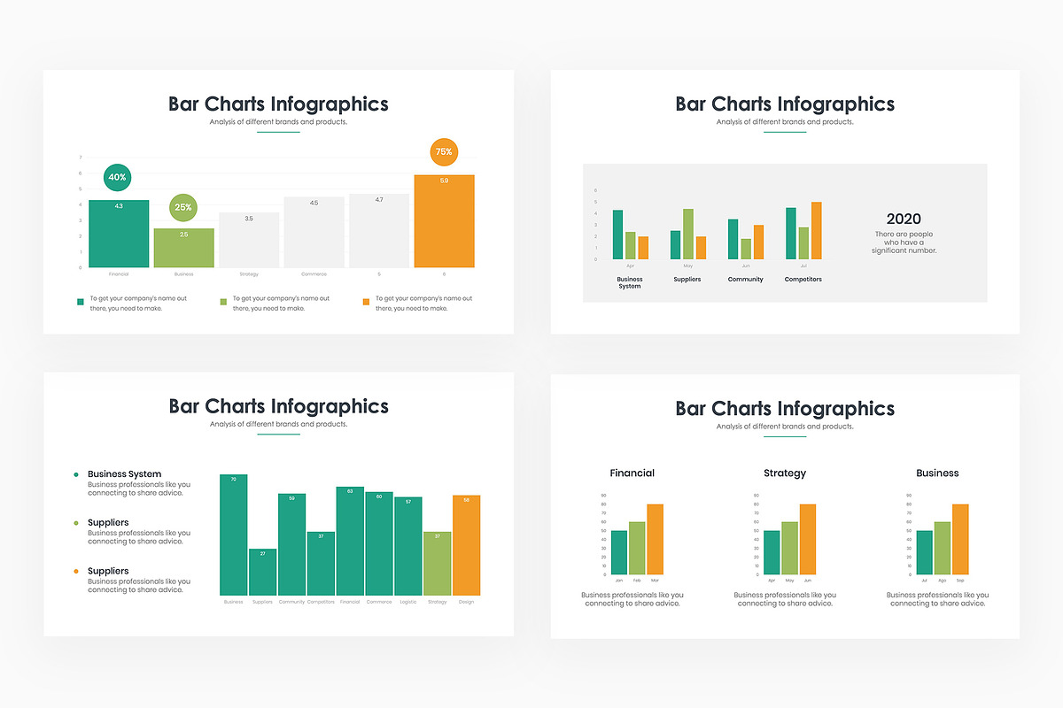 Bar Charts Infographics - PowerPoint, a Presentation Template by slidequest (Photo 4 of 6)