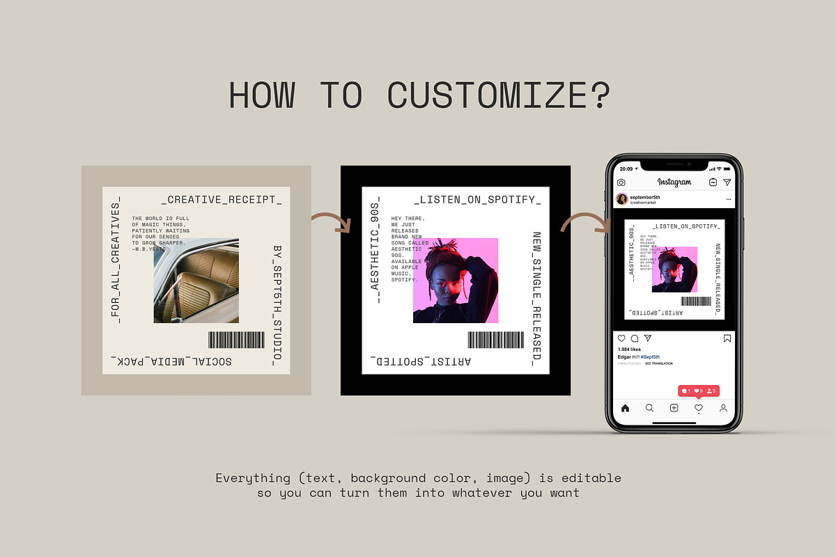 Creative Receipt Social Media Pack, a Social Media Template by September 5th (Photo 17 of 19)