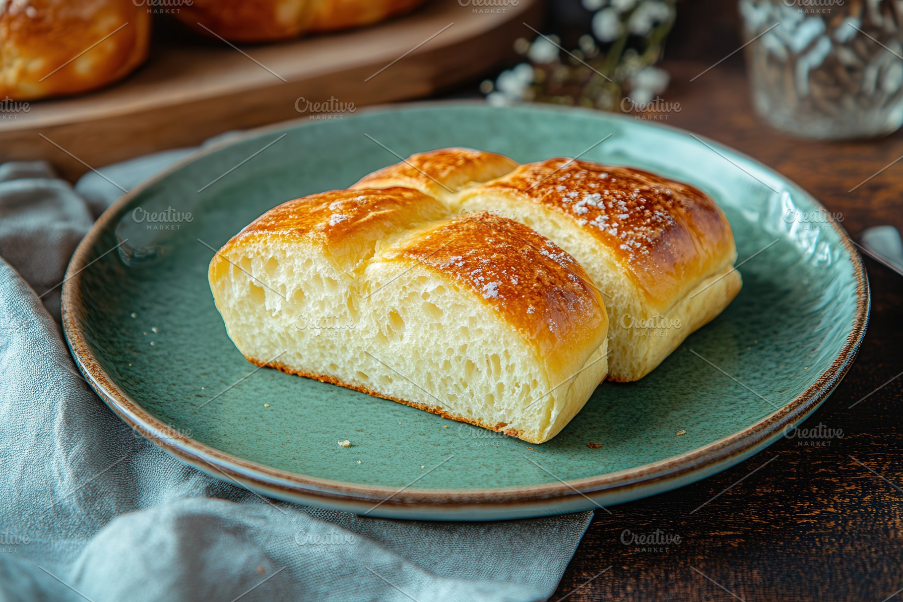 Soft and fluffy sweet brioche buns, a Photo by Pavel_design