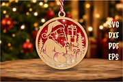 Santa with Gifts Ornament SVG, an Object Graphic by Craft Nest (Thumbnail 2 of 3)