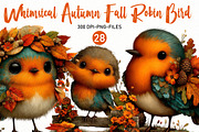 Whimsical Autumn Fall Robin Clipart, a Seasonal Illustration by Designworld (Thumbnail 1 of 11)