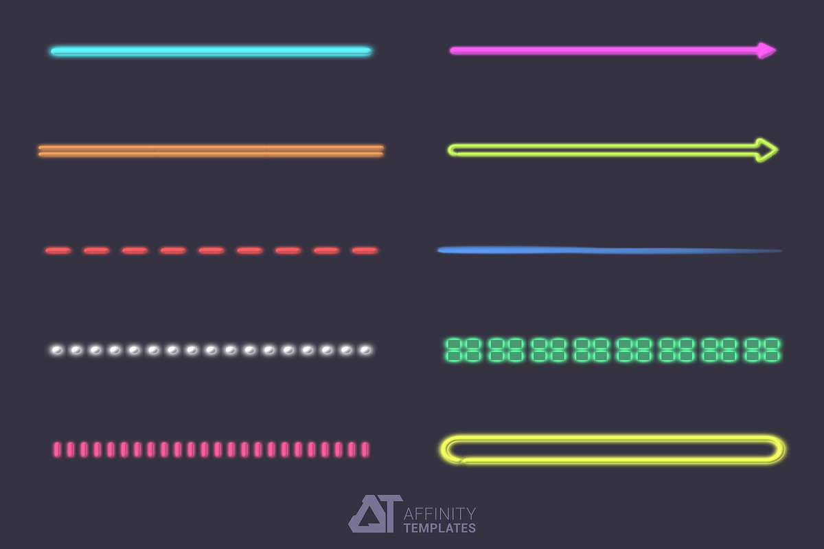 Neon Brush Pack Affinity Designer, a Brush Add-On by Affinity Templates (Photo 2 of 7)