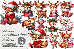 Christmas Cute Deer Sublimation, an Illustration by Dream Creation
