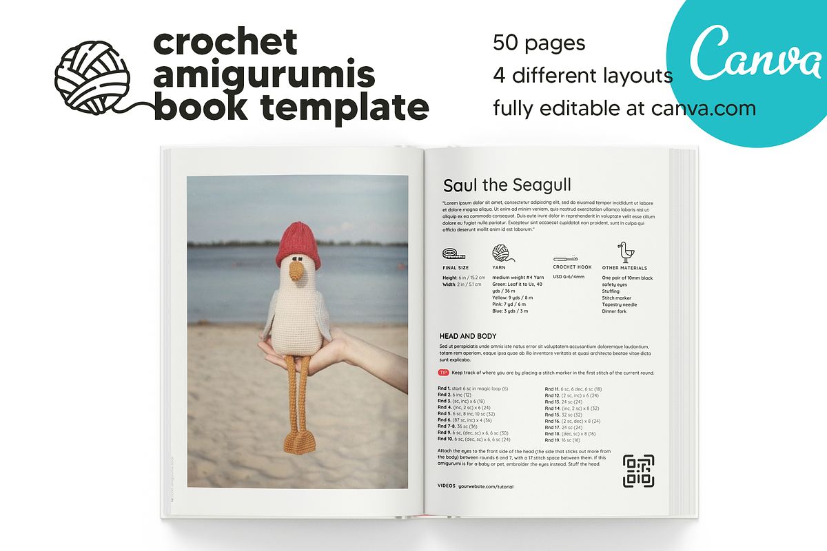Canva Crochet Amigurumi Book Templat, a Magazine Template by DeLaGranSiete (Photo 4 of 8)