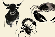 Ink Zodiac Signs Clipart Collection, an Animal Illustration by ViktoriaLapshyna (Thumbnail 3 of 6)