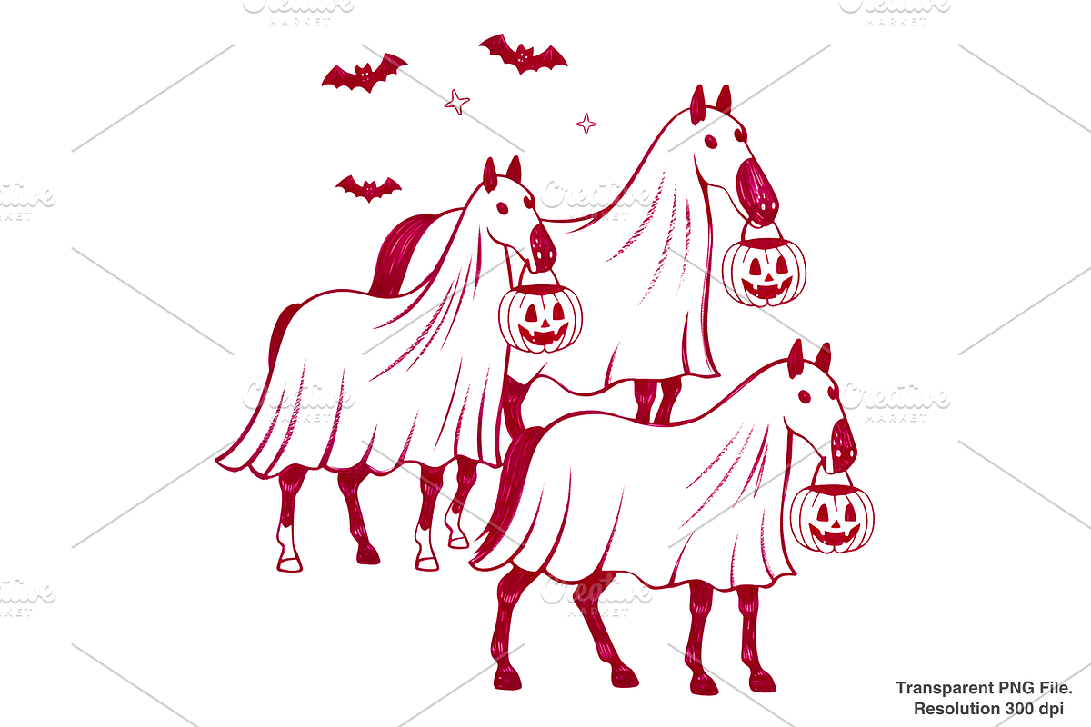 Cowboy Ghost Horse PNG, a Graphic by Clipart Bloom (Photo 1 of 2)