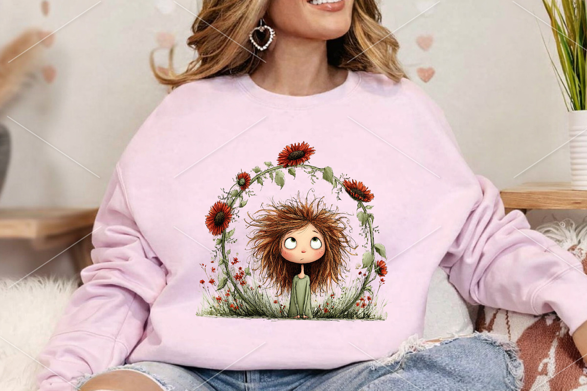 Whimsical Girls Floral Spring Clipar, an Illustration by Canvas Craft (Photo 4 of 7)