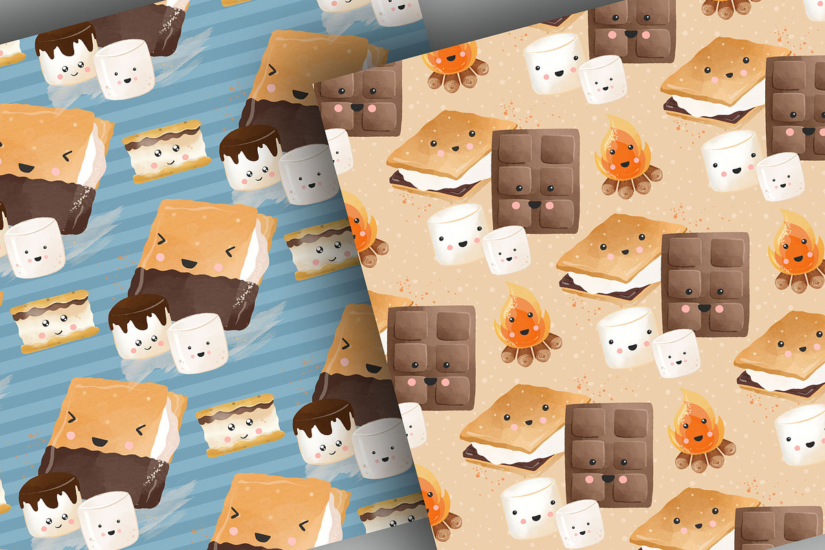 Cute Smore's digital paper pack, a Pattern Graphic by designloverstudio (Photo 2 of 7)