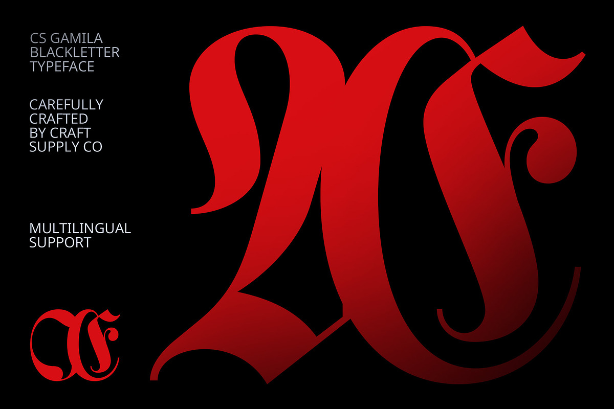 CS Gamila – Blackletter Font, a Blackletter Font by Craft Supply Co. (Photo 4 of 8)
