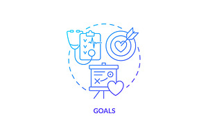Goals blue gradient concept icon, an Icon by IMG Visuals