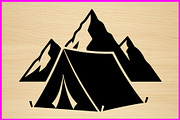 Tent and Mountain Emblem Bundle, an Object Illustration by Gfx_Store (Thumbnail 5 of 12)