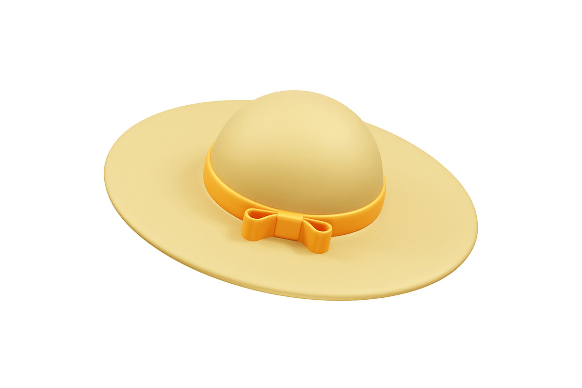 Women's summer hat illustration 3d, an Object Illustration by fahad121