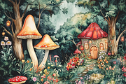 Watercolor Magical Fairy Garden, a Background Graphic by Printable Treasure (Thumbnail 2 of 6)
