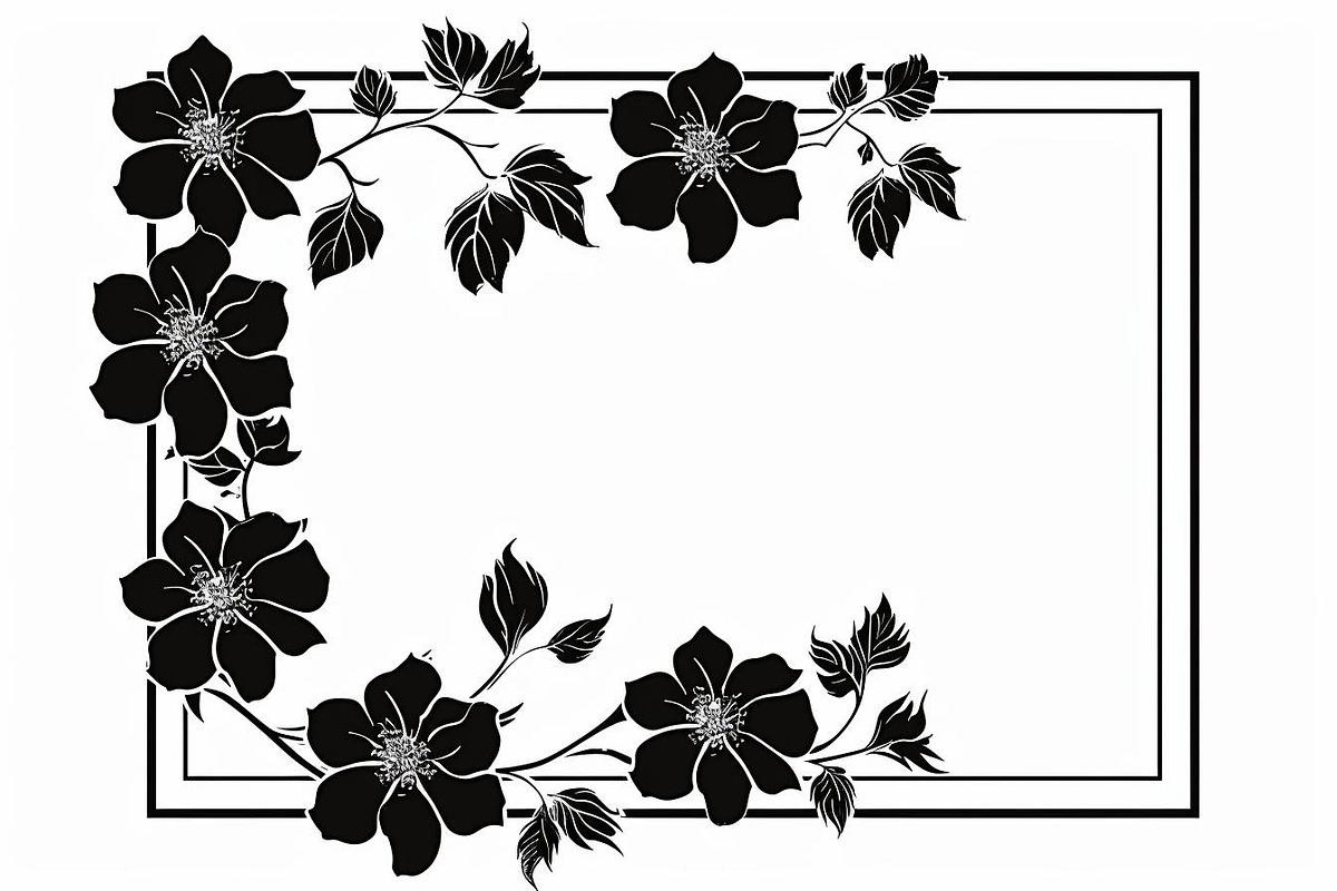 Black Flower Border Bundle, an Illustration by hafijul (Photo 6 of 9)