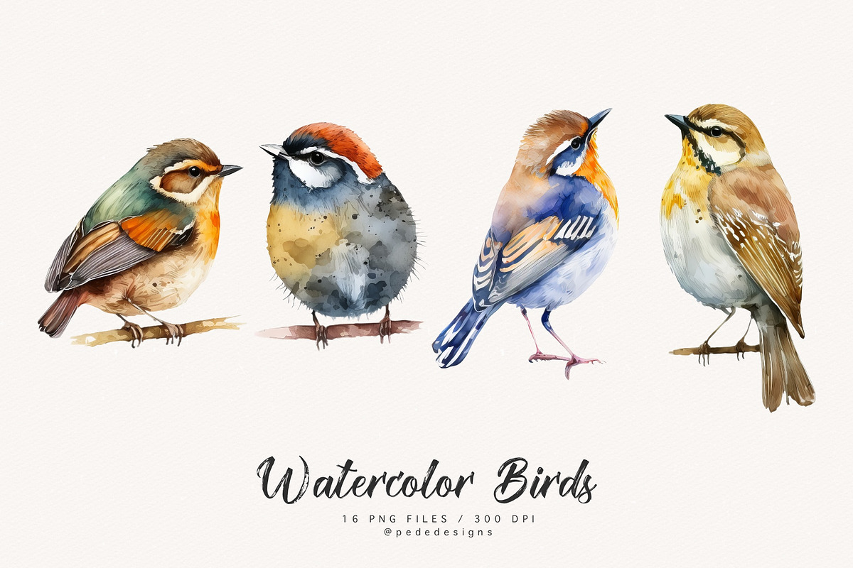 Watercolor Birds I, an Animal Illustration by PeDe Designs (Photo 4 of 5)