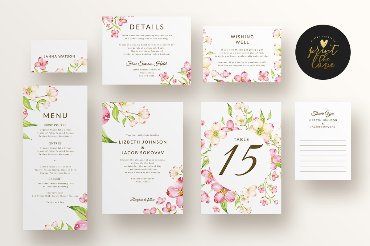 Wedding Invitation Suite - Lizbeth, an Invitation Template by Print The Love Boutique (Photo 3 of 6)