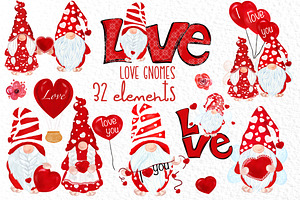 Valentine Gnomes clipart Love
