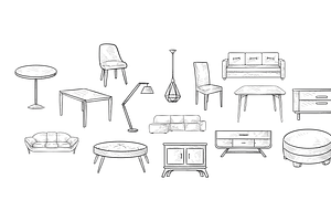 Furniture Handdrawn Collection