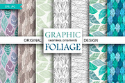 Graphic Foliage seamless patterns, a Pattern Graphic by Retro Graphic Box (Thumbnail 2 of 7)
